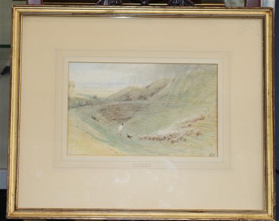 Albert Goodwin (1845-1932) Old Sarum 6.25 x 10in.